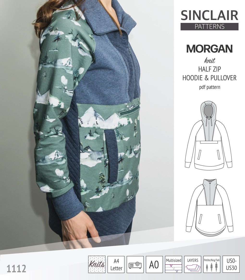 Morgan half zip pullover and hoodie (PDF)