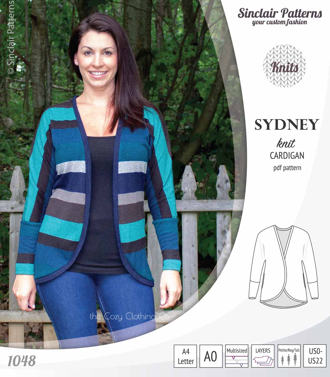 Sydney slim fit cocoon style knit cardigan(PDF)