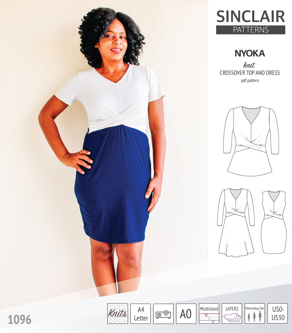 Nyoka knit crossover dress (PDF)