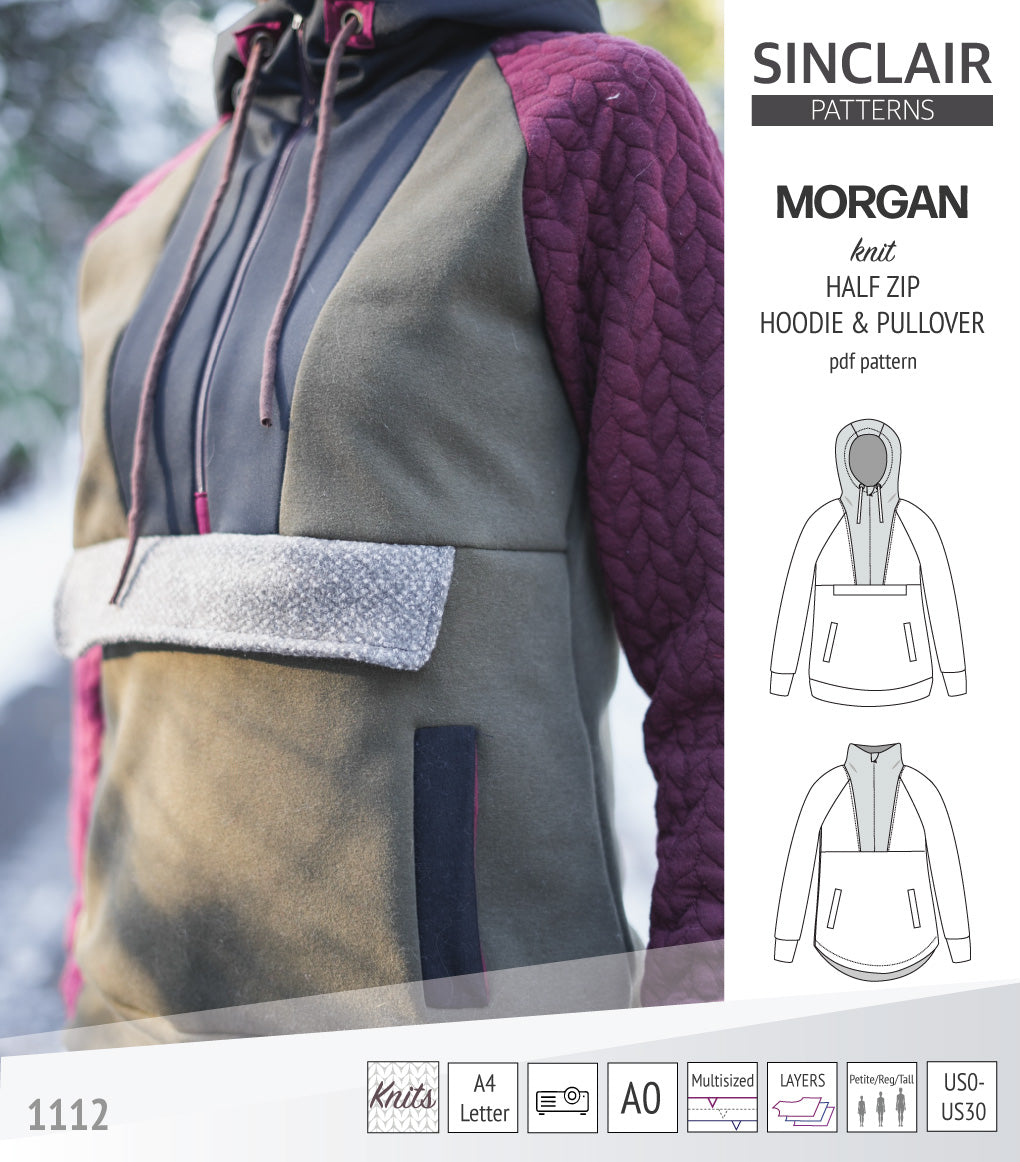 Morgan half zip pullover and hoodie (PDF)