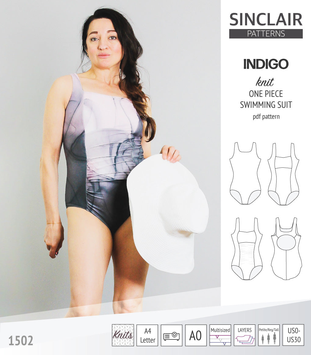 Indigo one piece swimming suit (PDF)