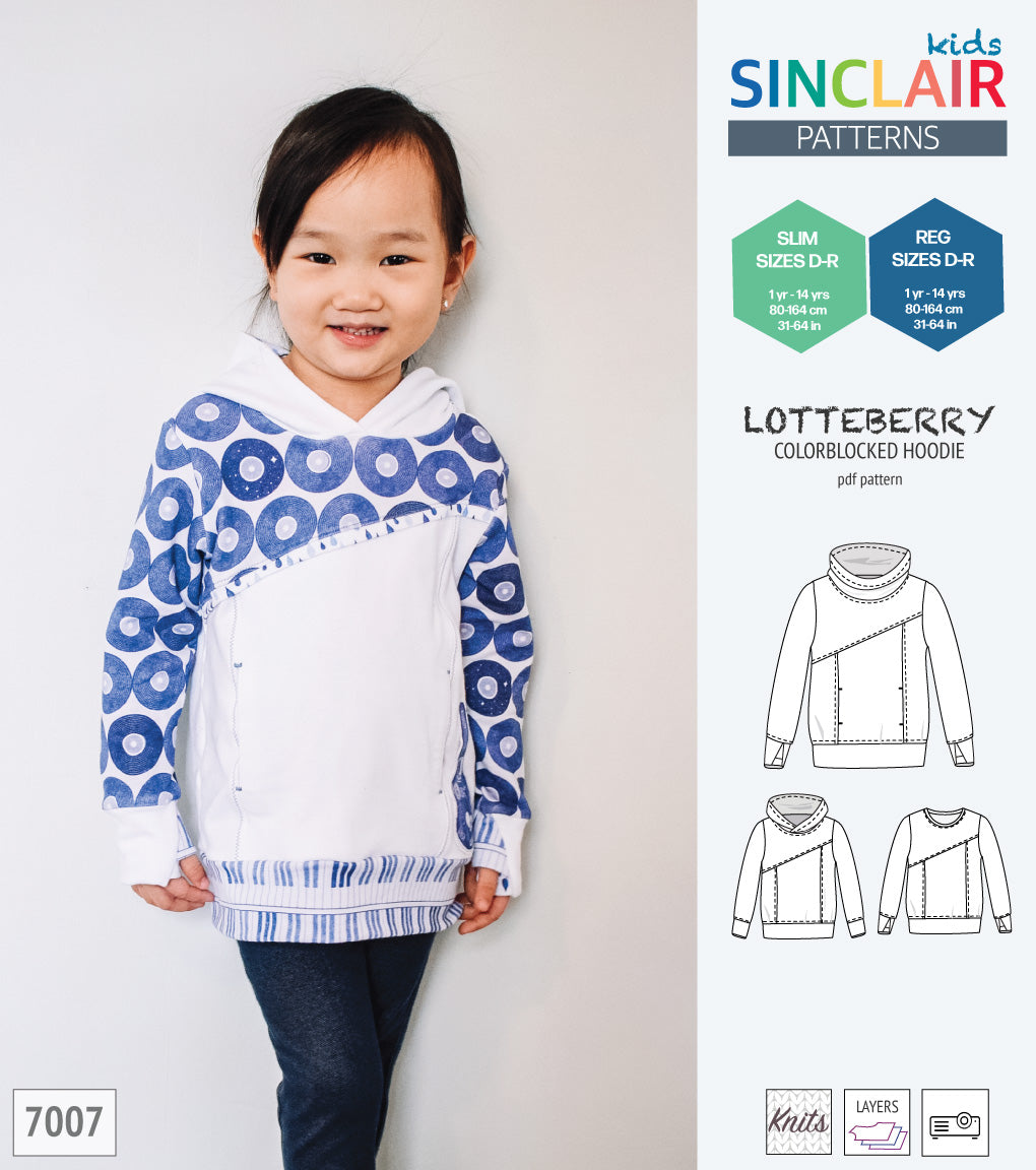 Lotteberry colorblocked hoodie and sweater for children (PDF)