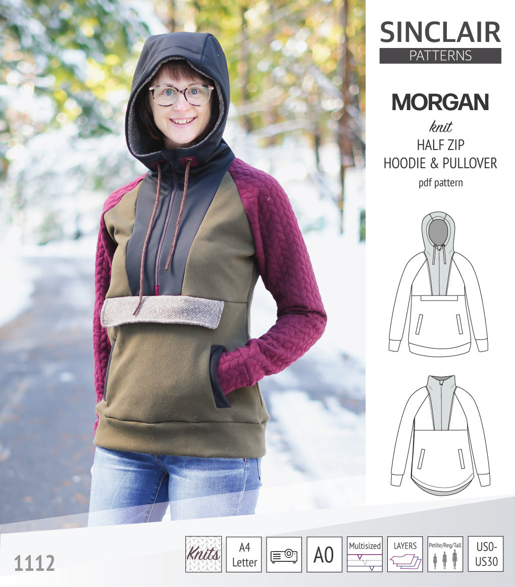 Morgan half zip pullover and hoodie (PDF)