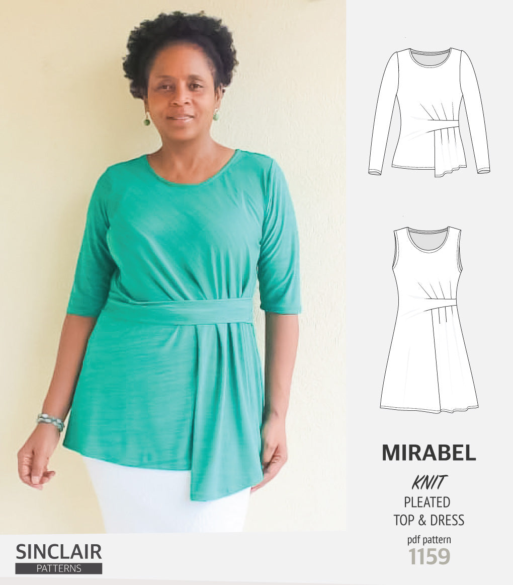Mirabel side pleated knit top and dress (PDF)