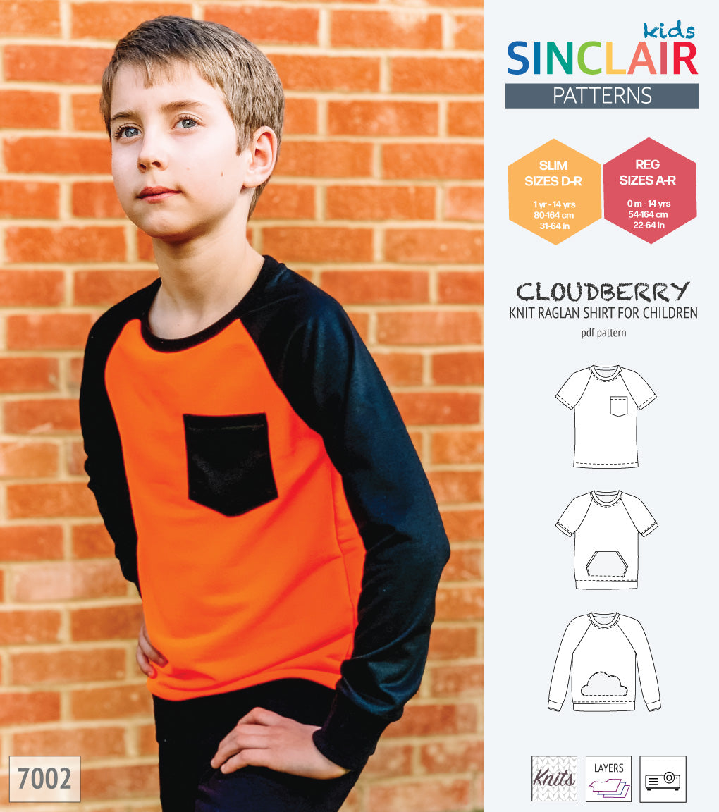 Cloudberry knit raglan shirt for children (PDF)