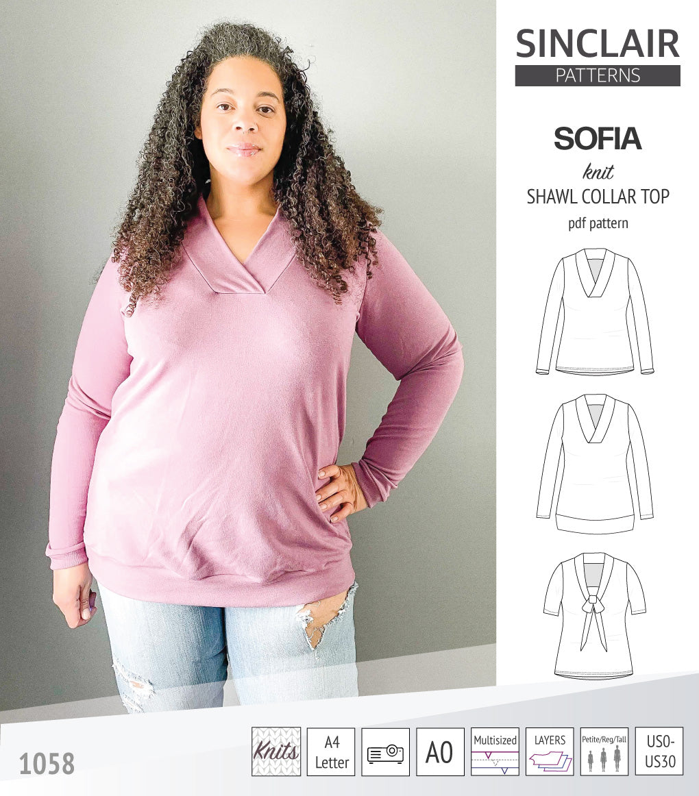 Sofia shawl collar classic sweater (PDF)