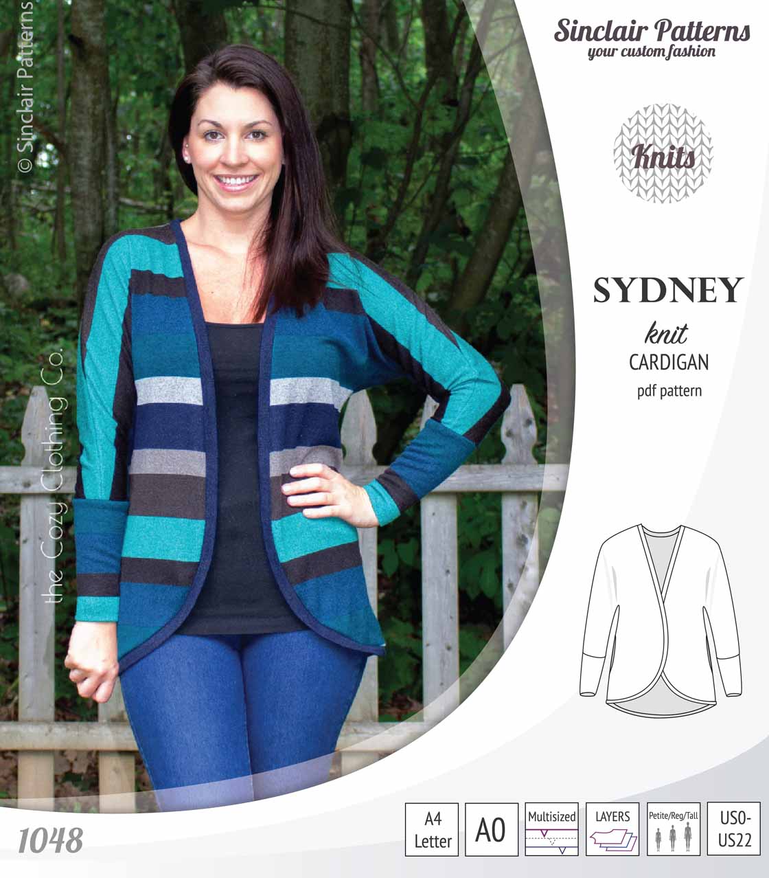 Sydney slim fit cocoon style knit cardigan(PDF)