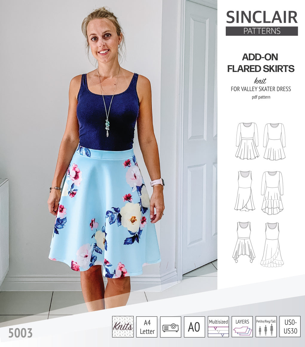 ADD-ON Flared skirts for Valley skater dress (PDF)