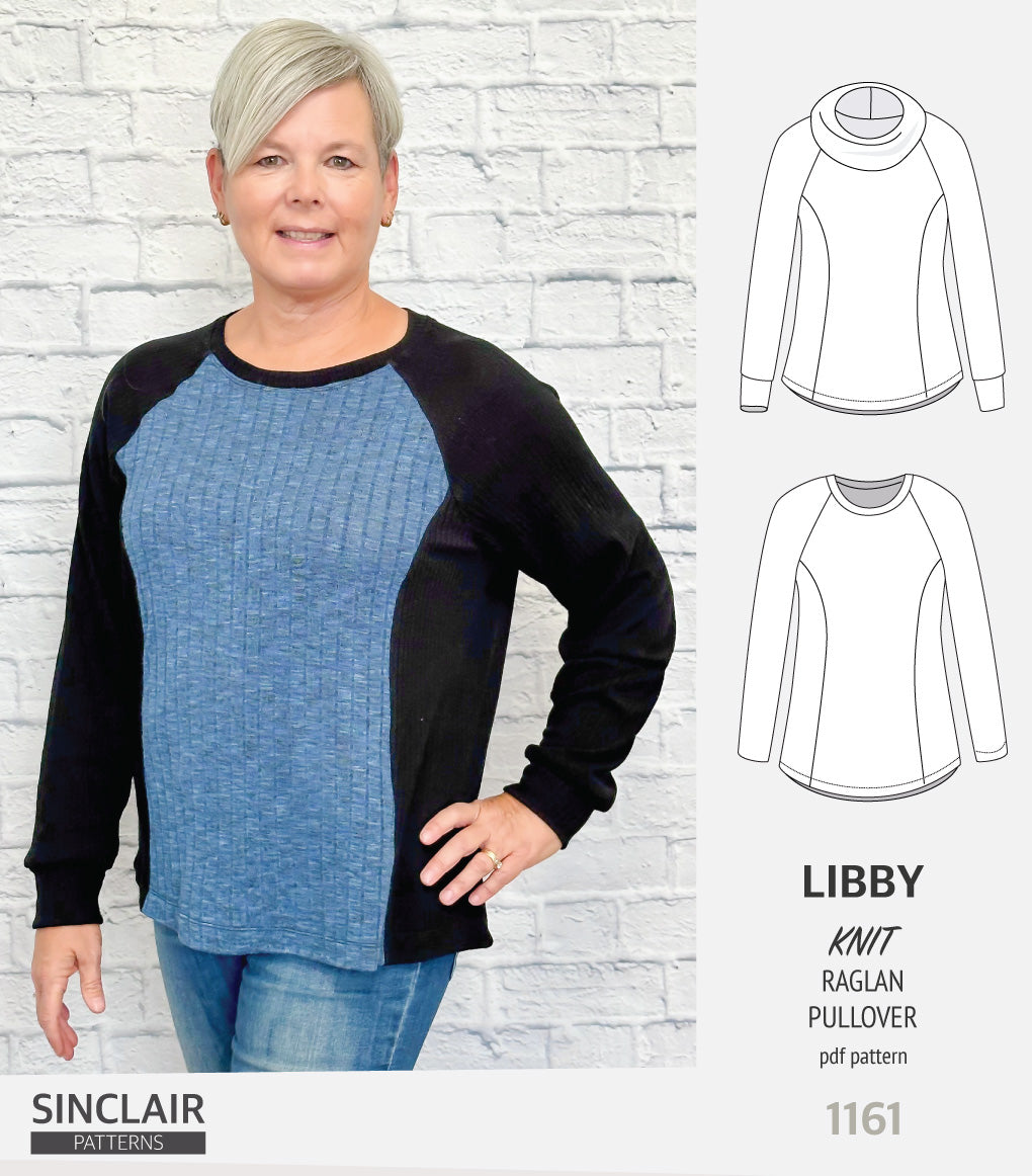 Libby knit princess seams raglan sleeves pullover (PDF)