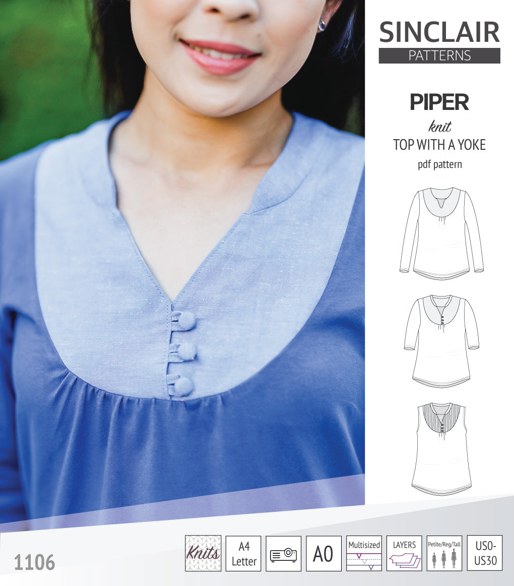 Piper knit top with a yoke (pdf)
