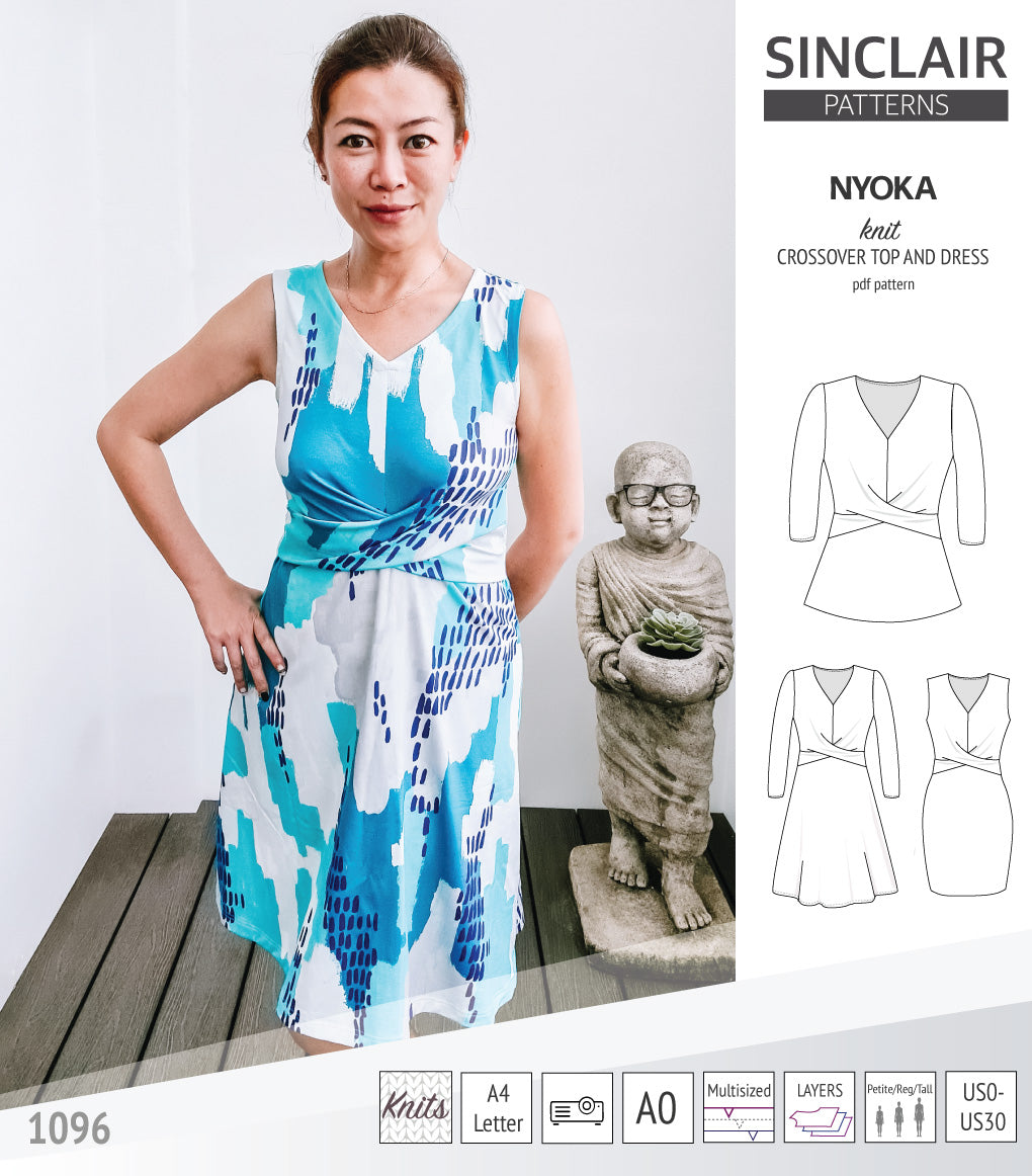 Nyoka knit crossover dress (PDF)