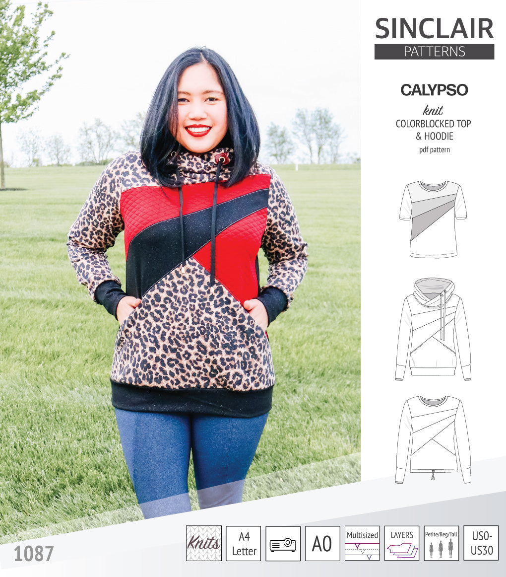 Calypso colorblocked top and hoodie for women (PDF)