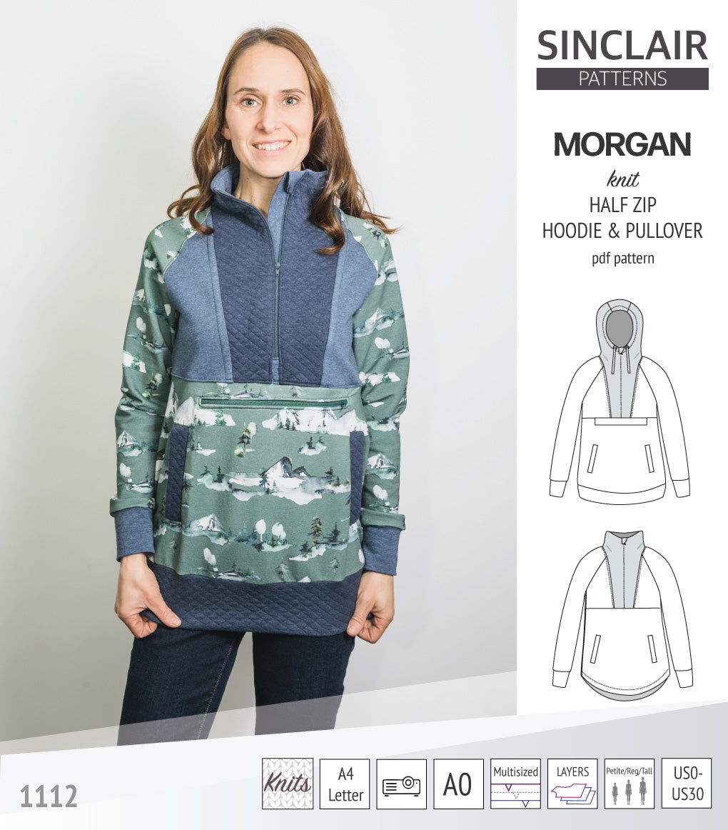 Morgan half zip pullover and hoodie (PDF)