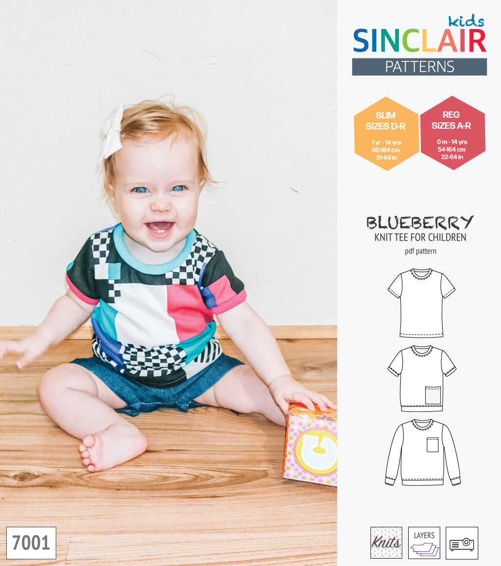 Blueberry classic knit tee for children (PDF)