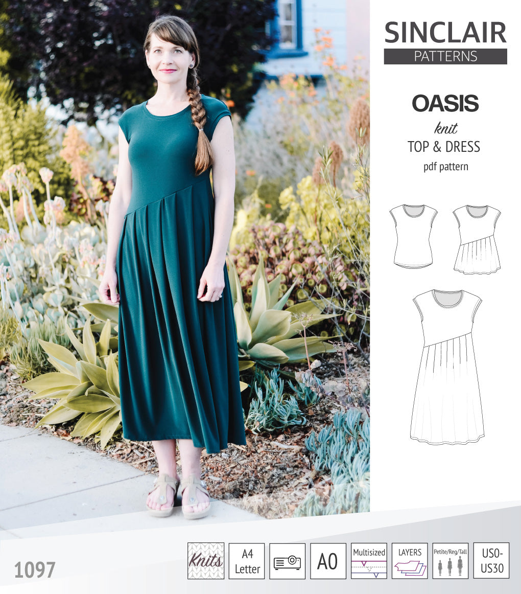 Oasis cap sleeve top and dress with pockets (PDF)