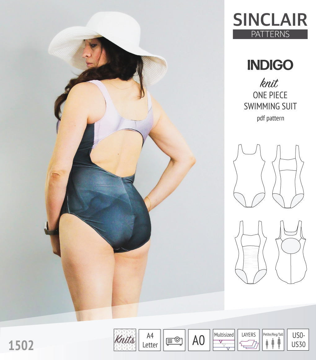 Indigo one piece swimming suit (PDF)