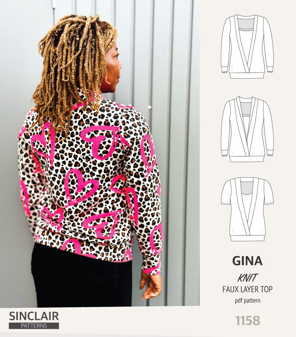 Gina crossover faux underlay knit top (PDF)
