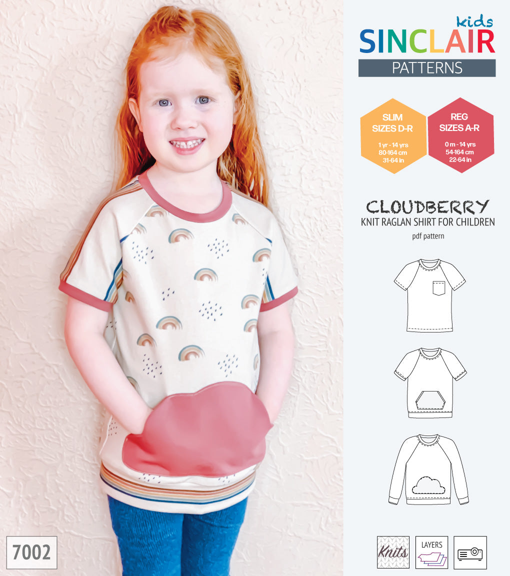 Cloudberry knit raglan shirt for children (PDF)