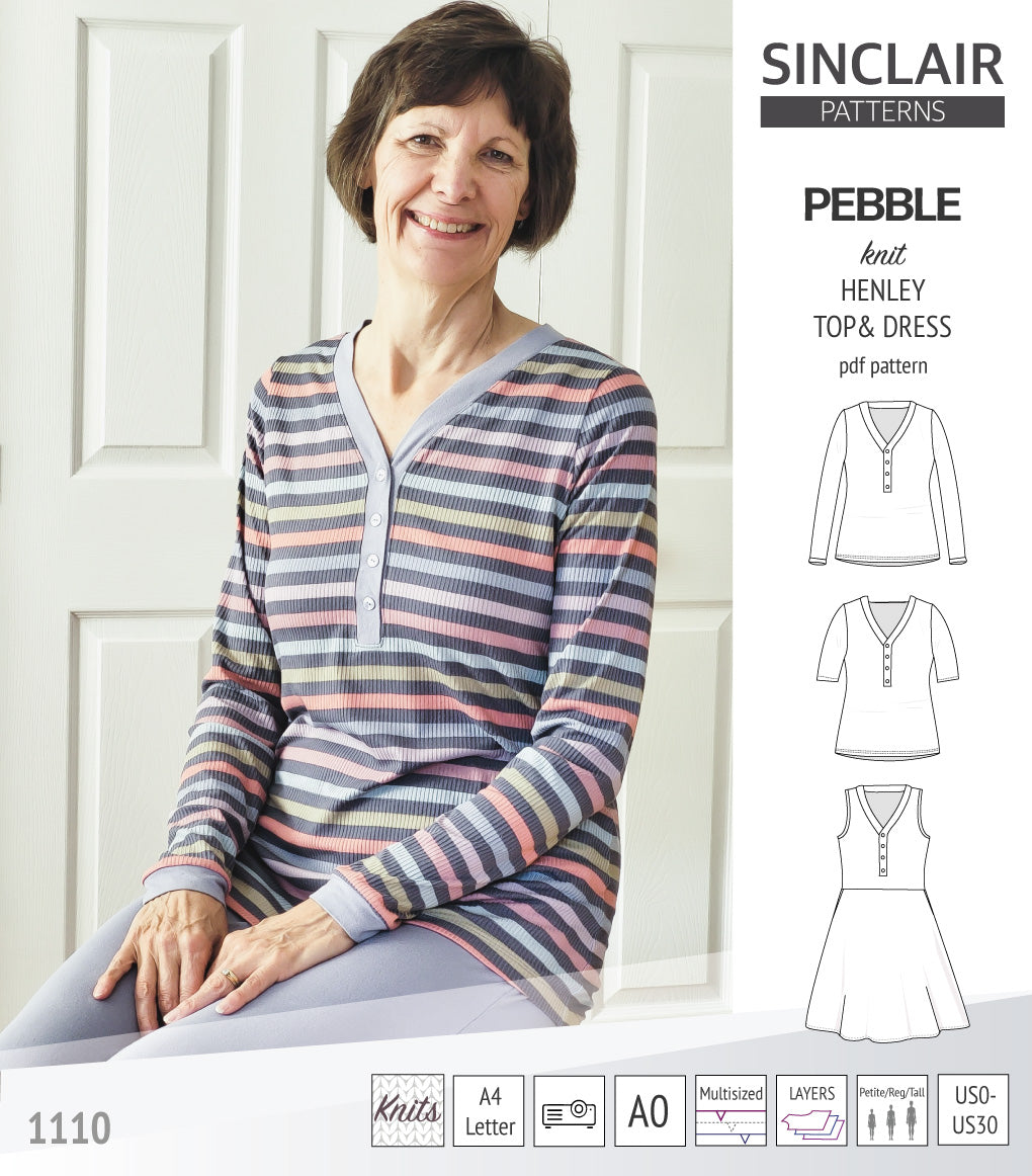Pebble henley style top and dress (PDF)