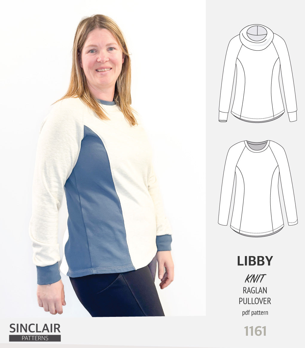 Libby knit princess seams raglan sleeves pullover (PDF)