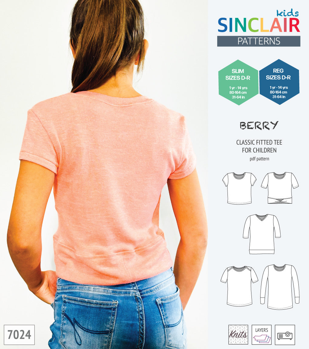Berry semi fitted tee for children (PDF)