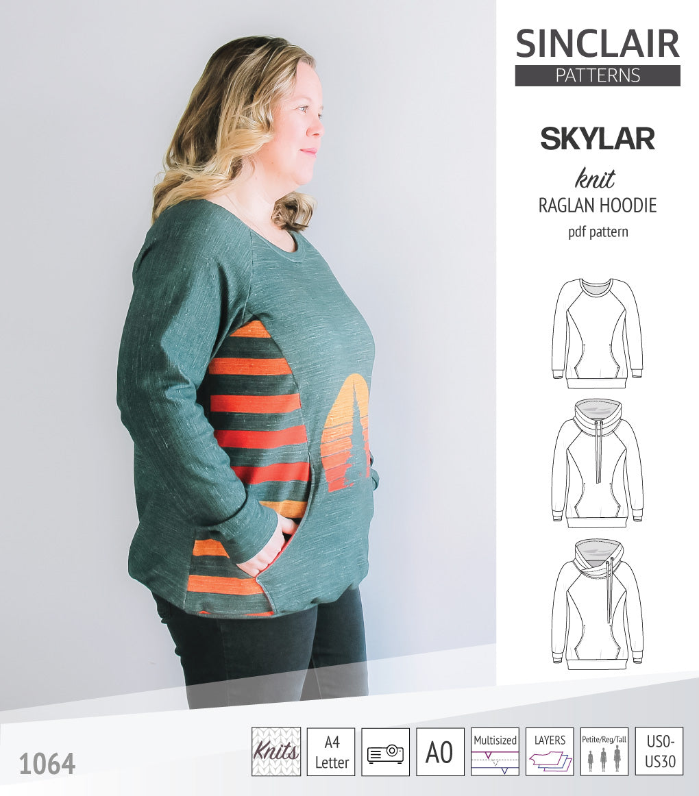 Skylar knit raglan hoodie (PDF)
