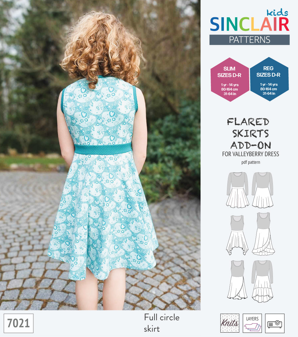 ADD-ON Flared skirts add-on pack for Valleyberry dress for children (PDF)