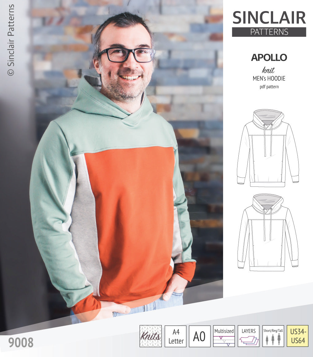Apollo knit colorblocked hoodie for men (PDF)