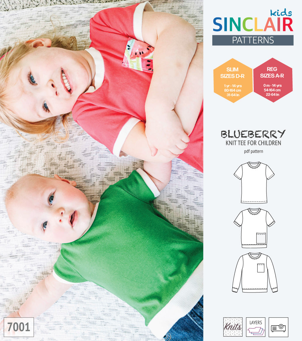 Blueberry classic knit tee for children (PDF)