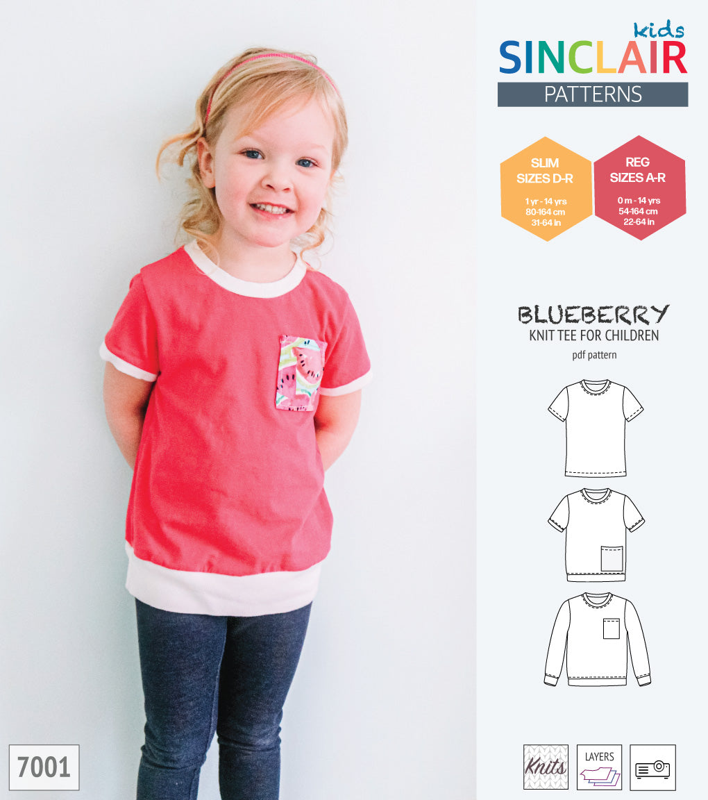 Blueberry classic knit tee for children (PDF)