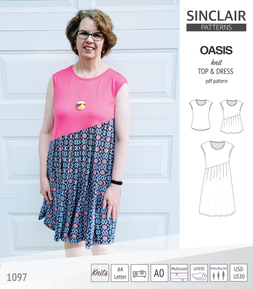 Oasis cap sleeve top and dress with pockets (PDF)
