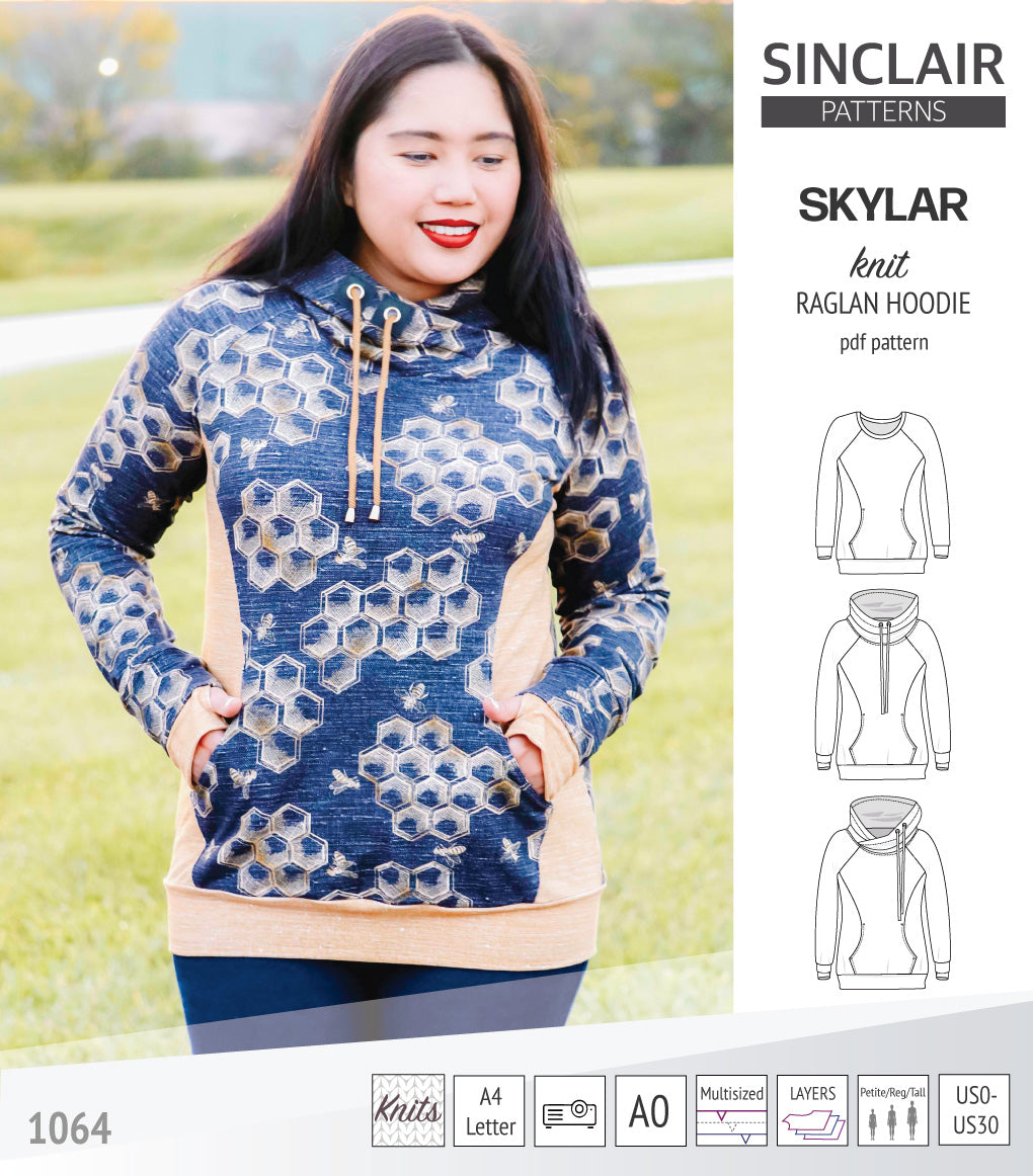 Skylar knit raglan hoodie (PDF)