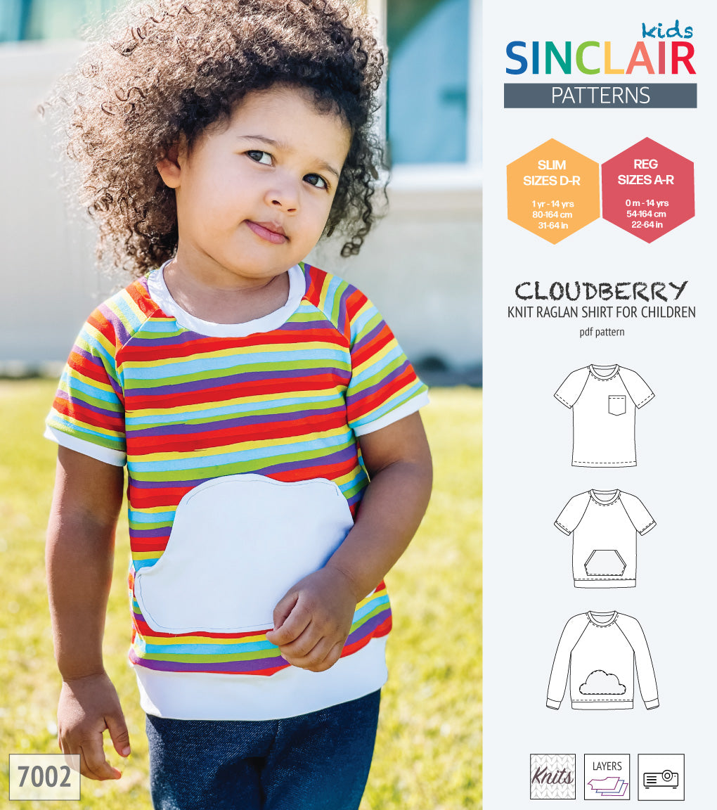 Cloudberry knit raglan shirt for children (PDF)