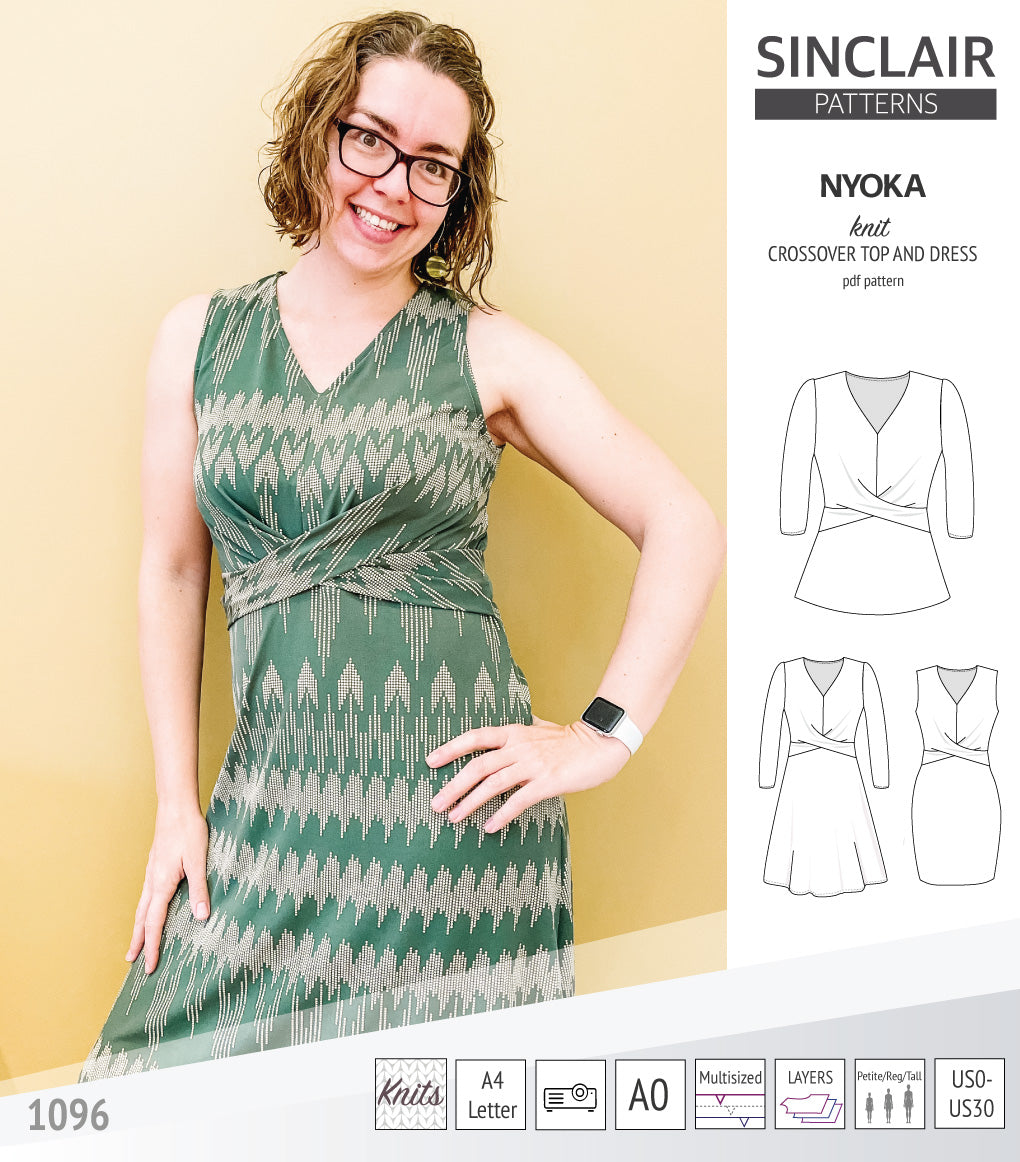 Nyoka knit crossover dress (PDF)