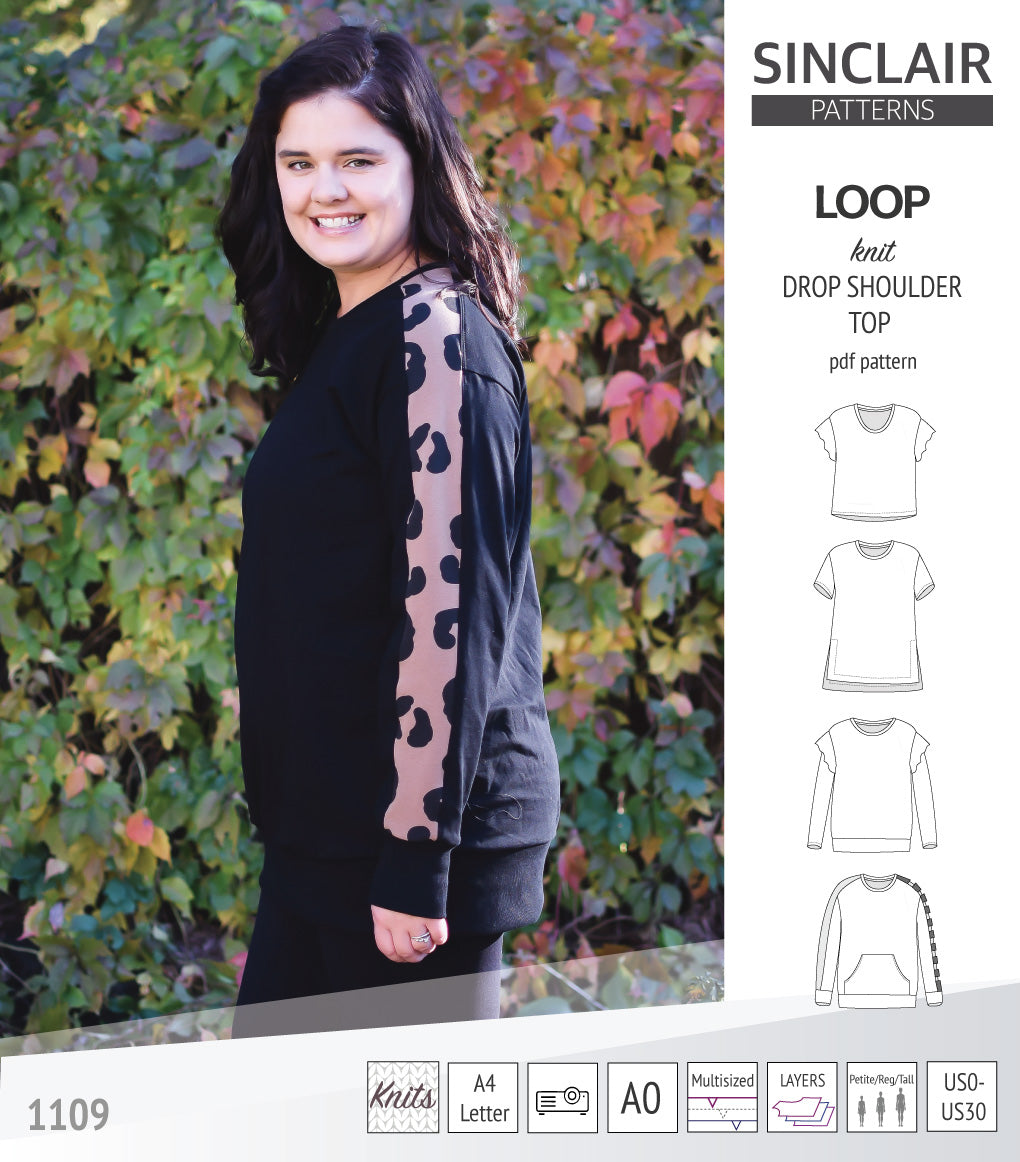 Loop drop shoulder knit top (PDF)