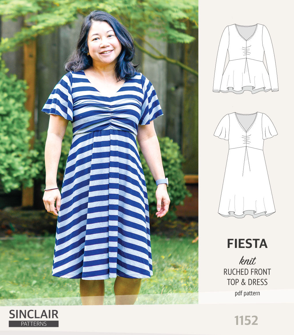 Fiesta ruched bust knit top and dress (PDF)