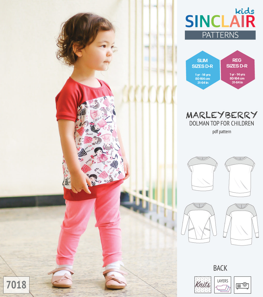 Marleyberry knit dolman top with pockets for children (PDF)