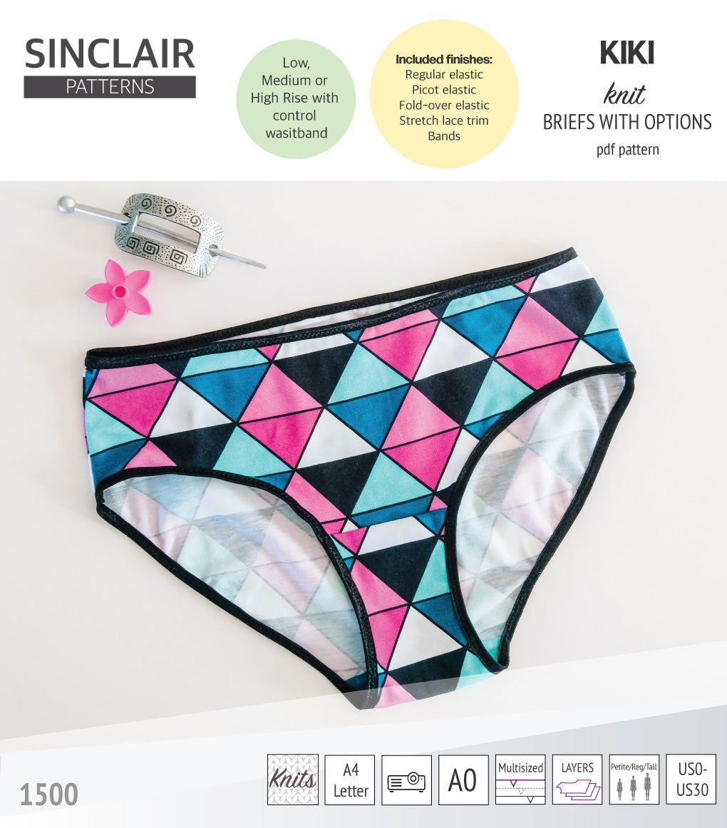 Kiki briefs with low, medium and high rise options (PDF)