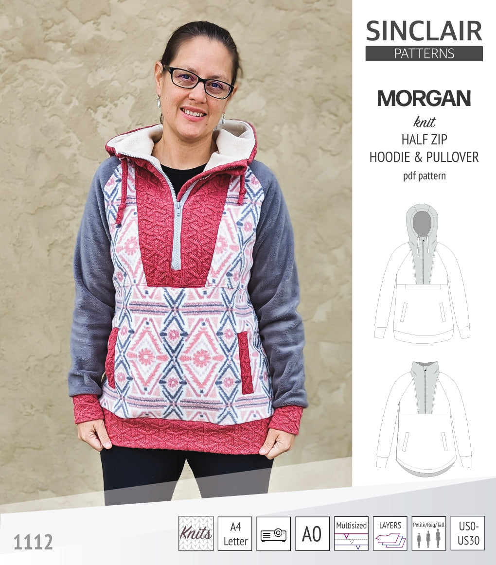 Morgan half zip pullover and hoodie (PDF)