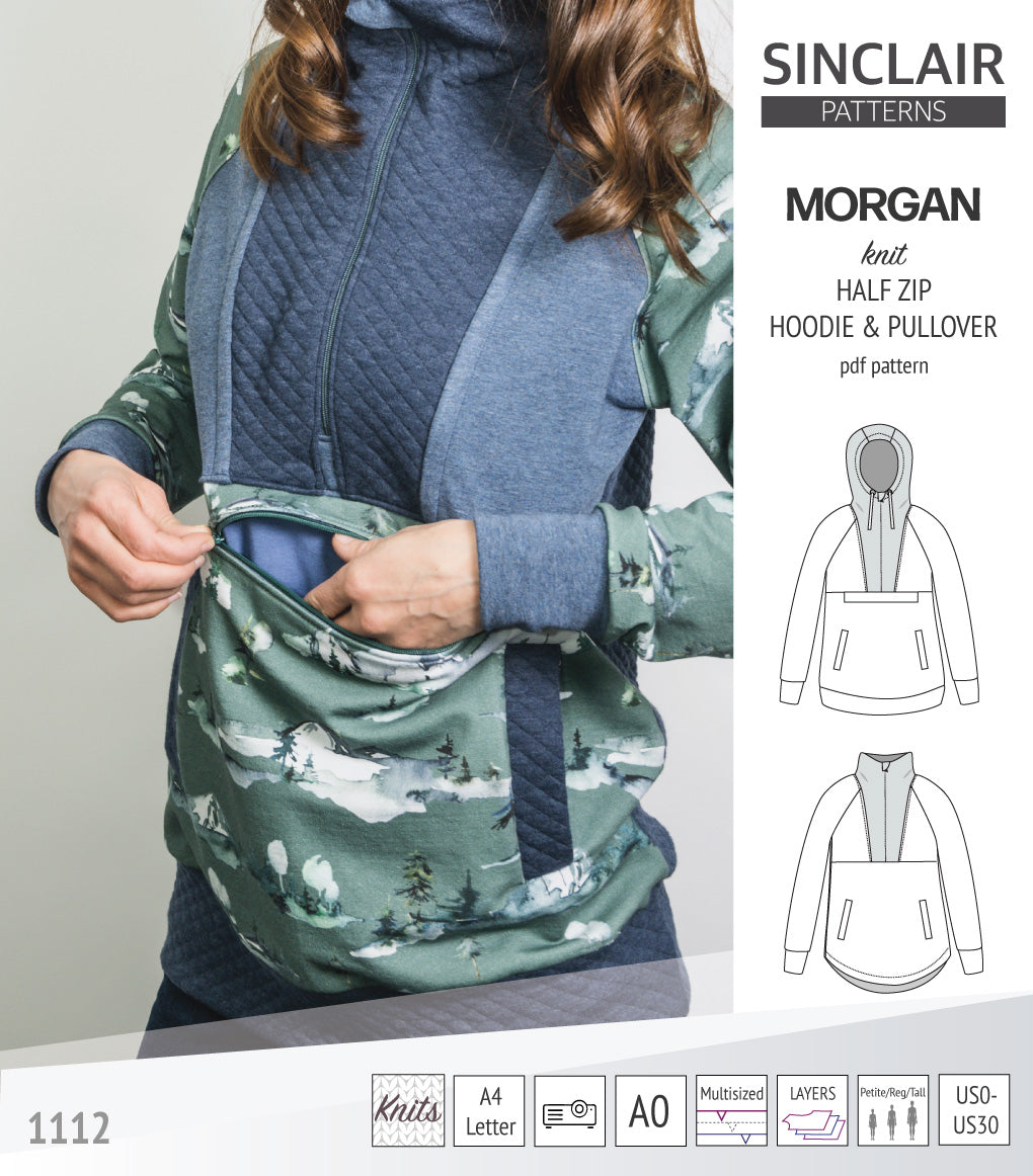 Morgan half zip pullover and hoodie (PDF)