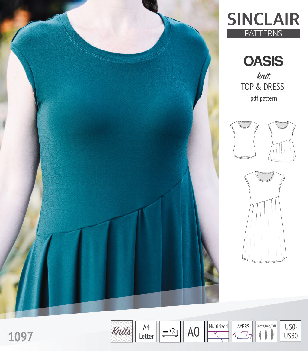 Oasis cap sleeve top and dress with pockets (PDF)