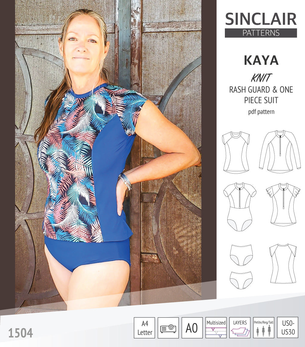 Kaya rash guard, bottoms and one piece swimming suit (PDF)