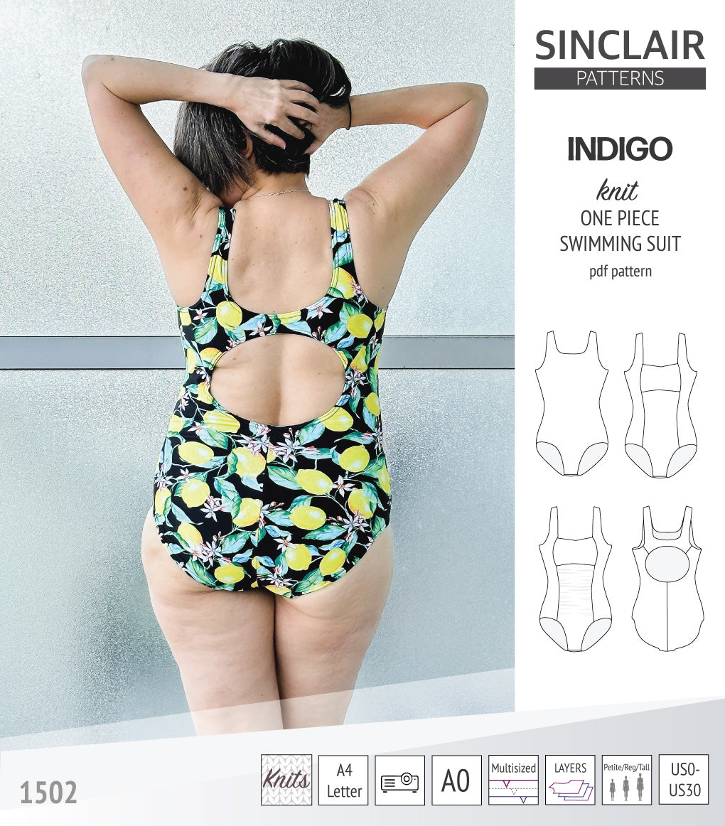 Indigo one piece swimming suit (PDF)
