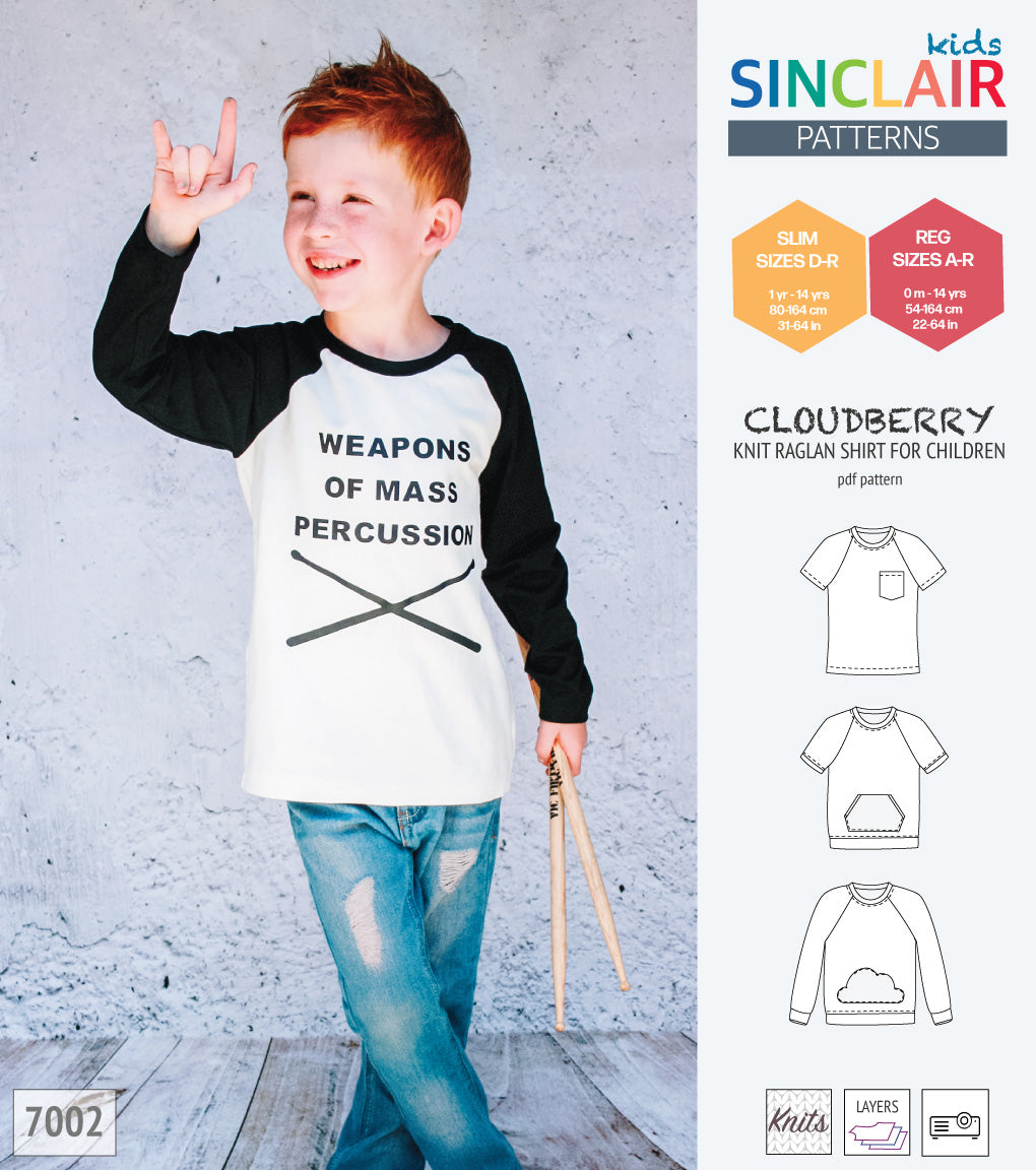Cloudberry knit raglan shirt for children (PDF)