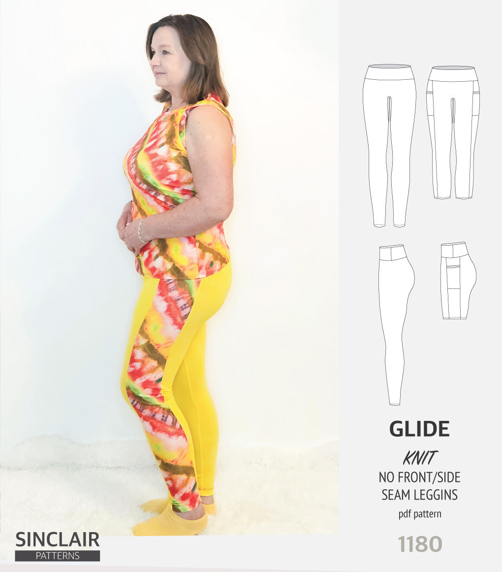 Glide no front and no side seam leggings (PDF)