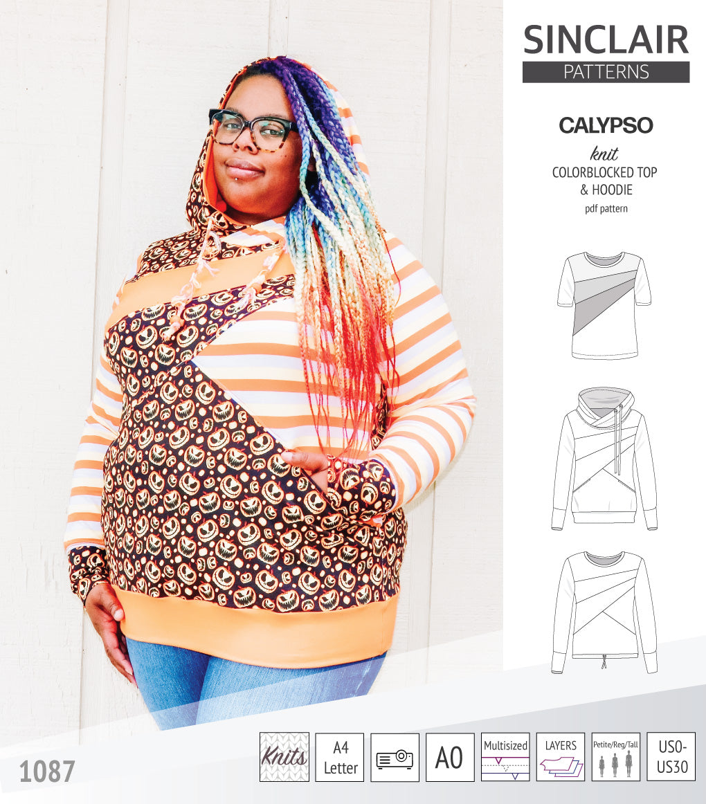 Calypso colorblocked top and hoodie for women (PDF)