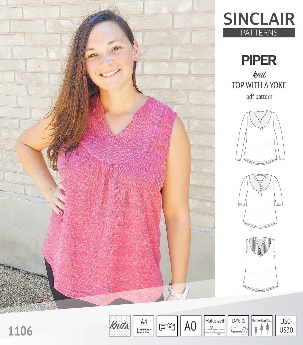 Piper knit top with a yoke (pdf)