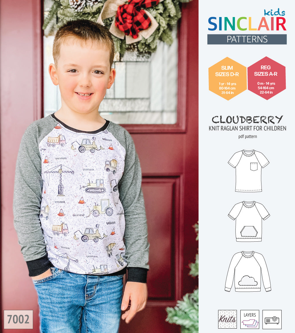 Cloudberry knit raglan shirt for children (PDF)