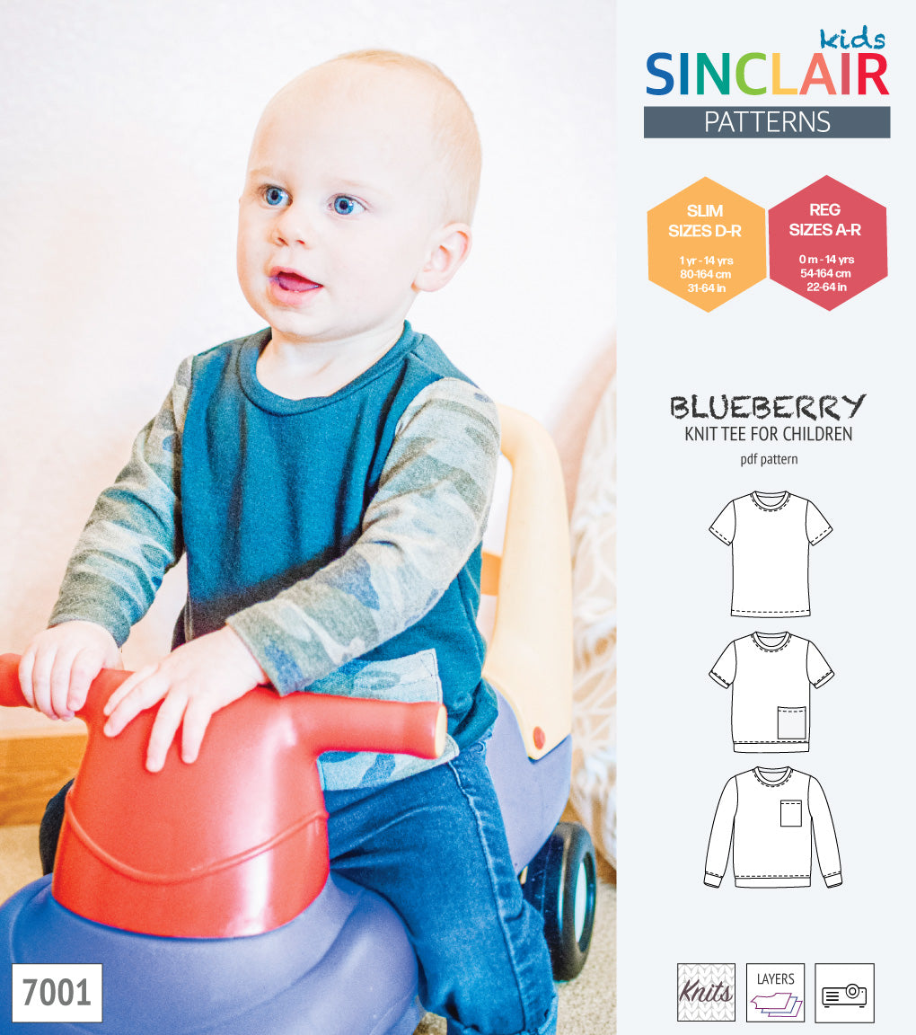 Blueberry classic knit tee for children (PDF)