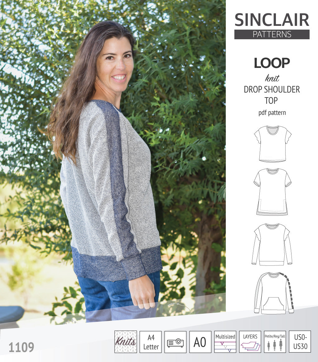 Loop drop shoulder knit top (PDF)